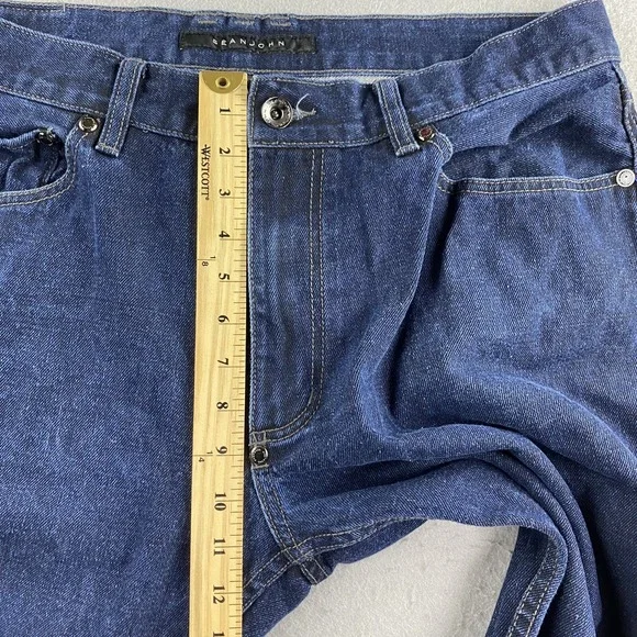 Sean John Jeans Mens 38 Blue Denim Pants Hamilton Relaxed Straight Cotton - Picture 10 of 11